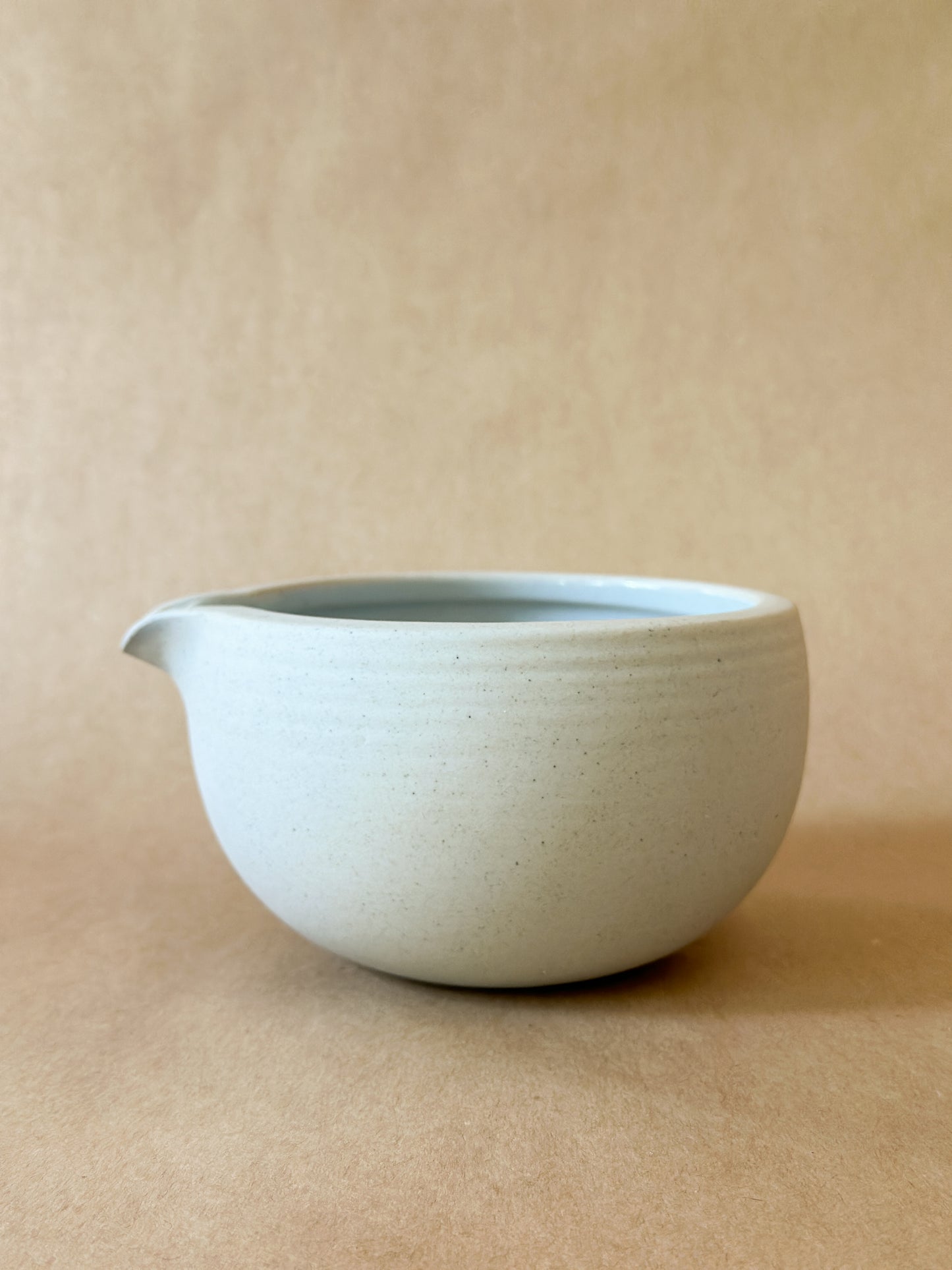 White Ceramic Matcha Bowl with spout