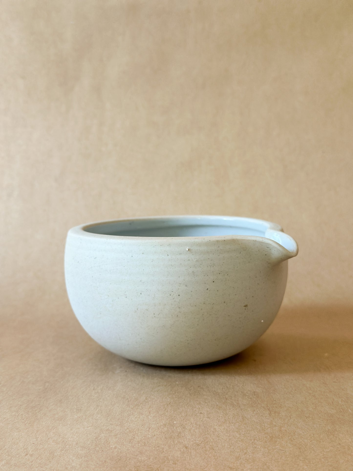 White Ceramic Matcha Bowl with spout