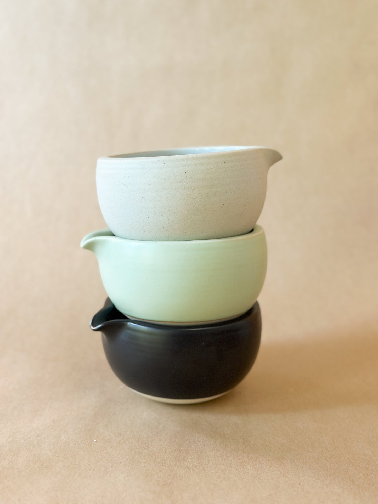 White Ceramic Matcha Bowl with spout