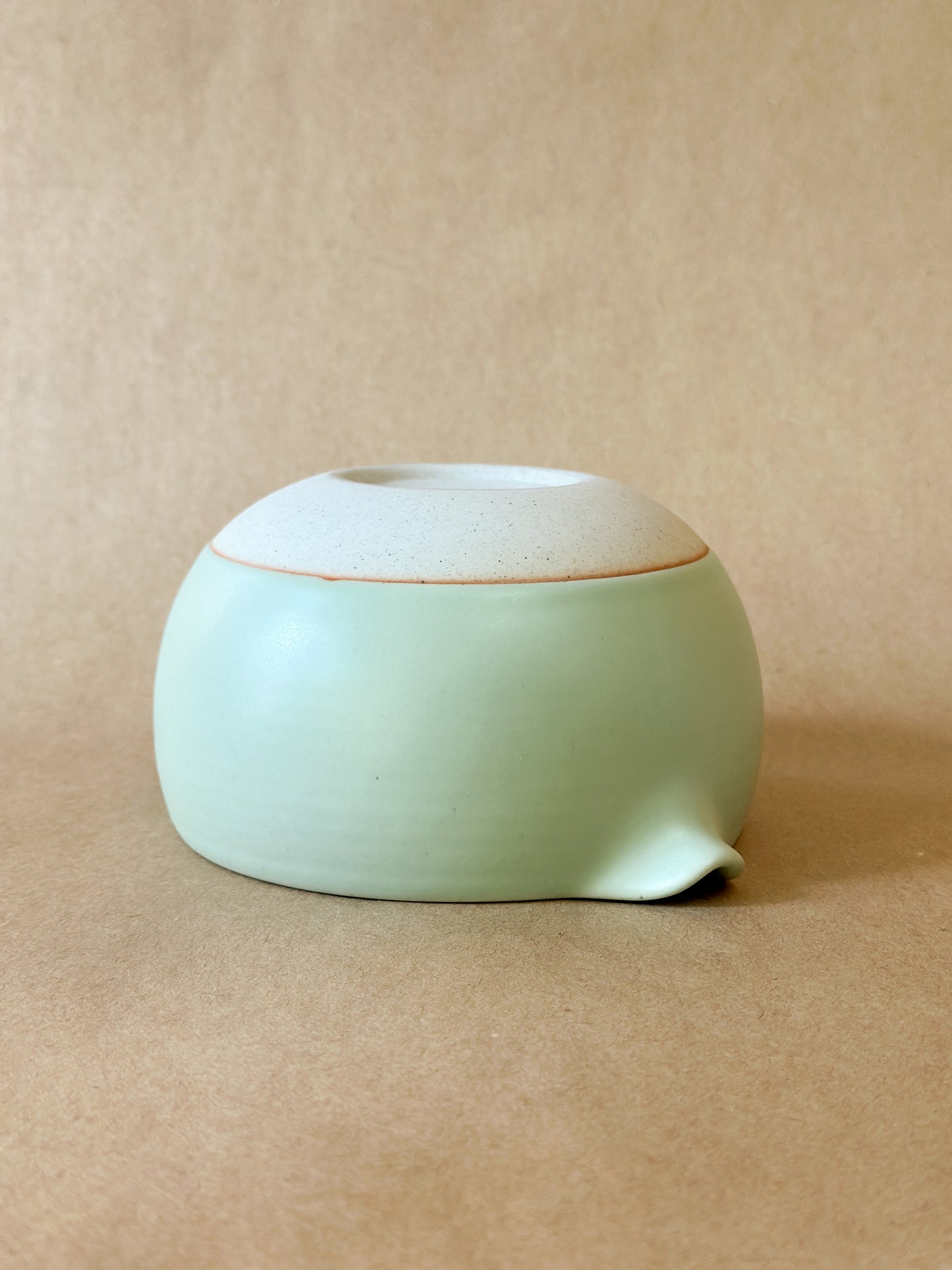 Mint Ceramic Matcha Bowl with spout