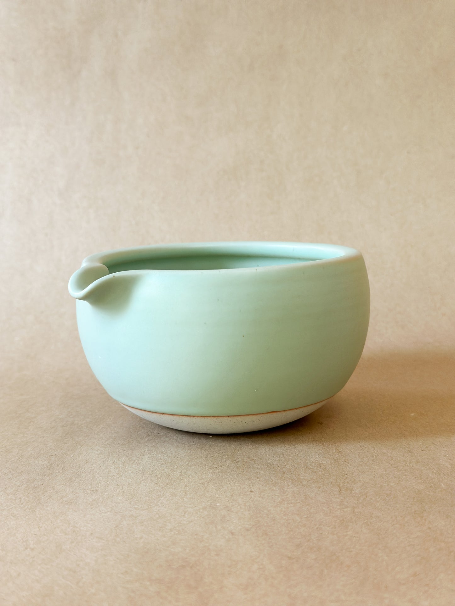Mint Ceramic Matcha Bowl with spout