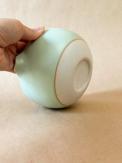 Mint Ceramic Matcha Bowl with spout